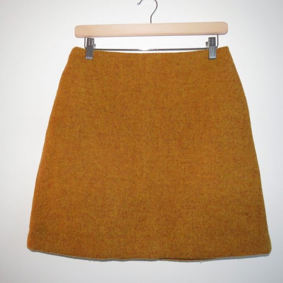 Uniqlo Dresses & Skirts - Uniqlo Womens Mustard 80% Wool Mini Skirt - Size 4